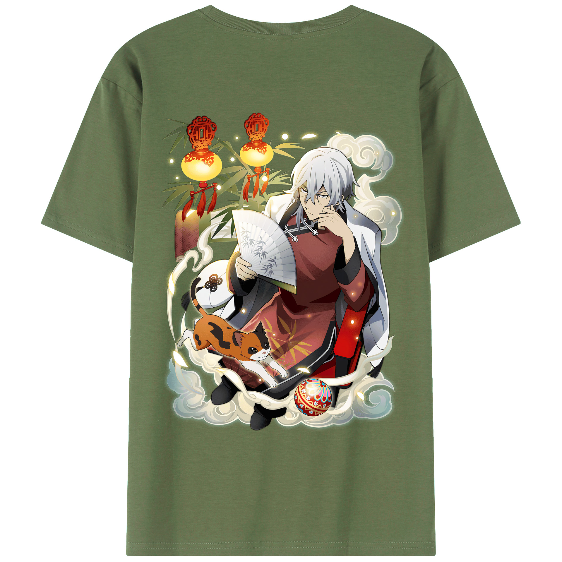 （画像用） 文豪ストレイドッグス Bungo Stray Dogs 綿100％ メンズ半袖Tシャツ（バックプリント） 通気性